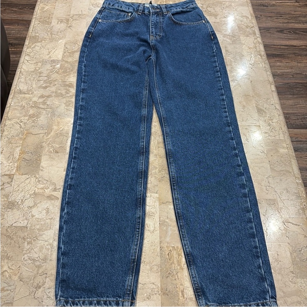 The Ragged Priest high waist straight leg indigo blue jeans